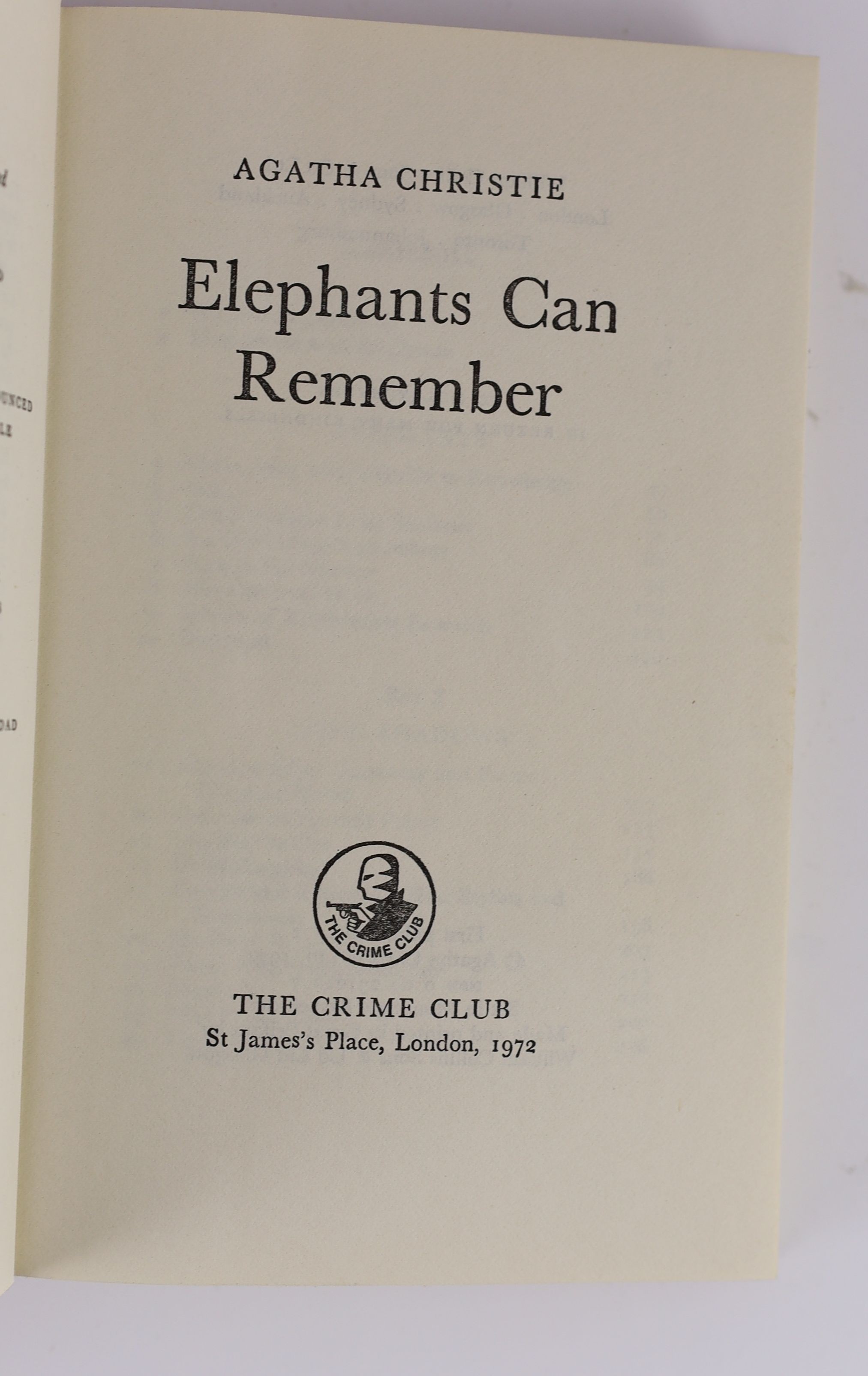 Christie, Agatha - Two works - Elephants Can Remember, 1st edition
